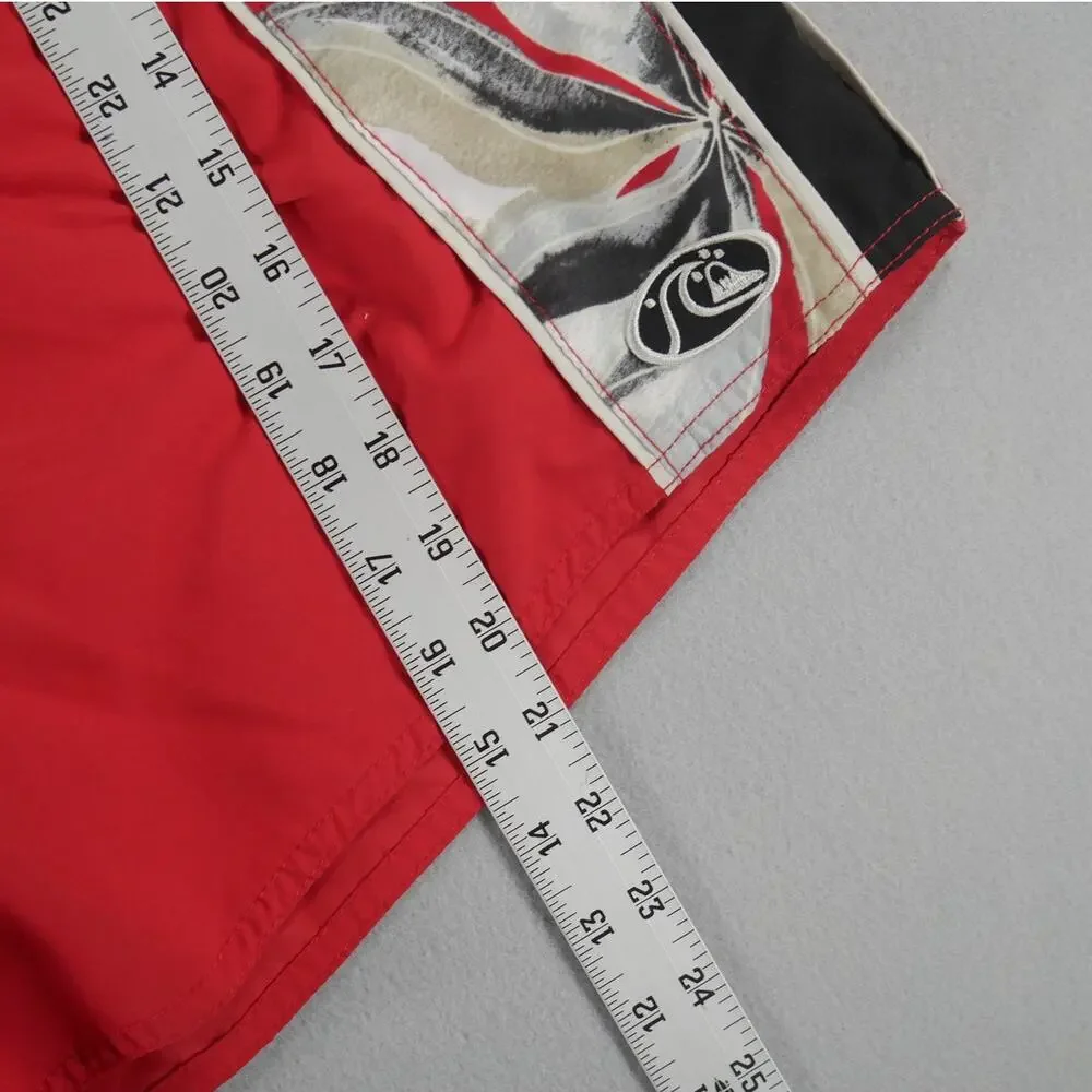 Quiksilver Edition Red Floral Mesh Lined Swim Trunks Mens Size XL With Tag